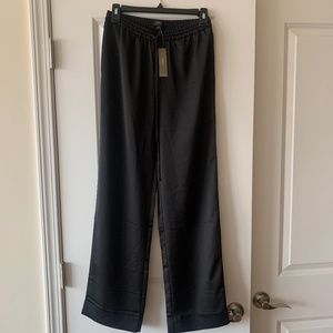 NWT J. Crew Black Cuffed Satin Effect Pants